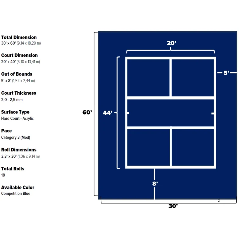 Joola Pickleball Court by PickleRoll (9.14 x 18.29 m) – Bild 3